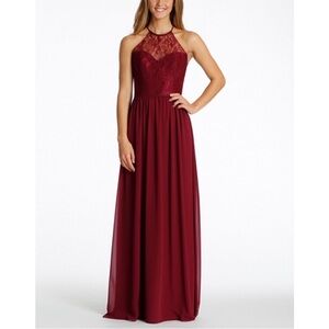 Hayley Paige Occasions Burgundy Lace Gown